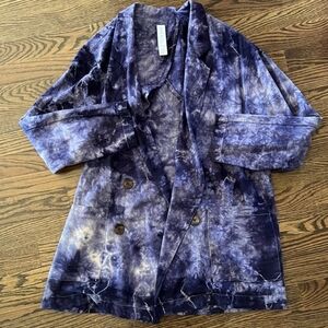 Anthropologie Tye Dye Linen Blazer
